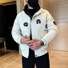 杰遜斯立領(lǐng)棉衣外套男冬季新款加厚休閑羽絨棉服男士潮流痞帥氣冬裝棉襖 D313-F67米白色 M 曬單實拍圖