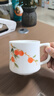 三旬釉下彩手繪馬克杯創(chuàng  )意帶蓋陶瓷泡茶水杯女生辦公室家用杯子禮品 手繪柿柿如意【水杯】 曬單實(shí)拍圖