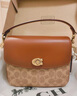 COACH/蔻馳 女包 Cassie 19經(jīng)典老花女士小號單肩手提斜挎包 棕黃色拼焦糖色CV436B4XHG 曬單實(shí)拍圖