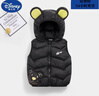 G.duck小黃鴨品牌兒童羽絨棉馬甲棉男女童輕薄小熊立體連帽嬰兒寶寶冬外 黑色 110 適合身高90CM偏胖拍大一碼 曬單實(shí)拍圖