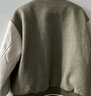 紫涵撞色棒球服棉衣女冬季學(xué)院風(fēng)夾克棉服落肩袖運動(dòng)休閑 霧綠色 L 曬單實(shí)拍圖