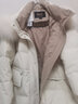 雪中飛（SNOW FLYING）女士中長(zhǎng)款連帽羽絨服抽繩收腰毛領(lǐng)外套秋冬新款甜美減齡保暖防寒 米白 170/92A 曬單實(shí)拍圖