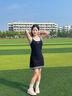 天使季節網(wǎng)球服女2025新款秋冬運動(dòng)外套針織開(kāi)衫女羽毛球服上衣女 復古藍連衣裙 S 曬單實(shí)拍圖