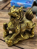 莫尼森黃銅麒麟擺件一對客廳辦公室桌面電視柜酒柜裝飾品喬遷開(kāi)業(yè)禮物品 6寸麒麟一對(黃色) 曬單實(shí)拍圖