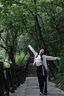 燦圖美式復(fù)古條紋休閑工裝褲女春秋季設(shè)計感寬松運動褲小個子闊腿褲潮 藏青色 M （建議90斤到110斤) 曬單實拍圖