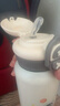 EWIWE雙層杯蓋兒童杯不銹鋼彈蓋水杯子一鍵鎖扣萌趣公仔杯頭帶杯套背帶 雙層蓋/耐摔硅膠套/白色/約 500ml 曬單實(shí)拍圖