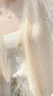 宙馨Fang曬衣女外穿夏季新款 開衫外搭短款配吊帶裙子的小外套披肩 杏色 XL 建議115-125斤 曬單實(shí)拍圖