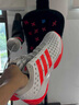 阿迪達斯FENCING PRO 24男女同款白橙低幫耐磨透氣擊劍鞋專(zhuān)業(yè)比賽鞋 HQ0282 36 曬單實(shí)拍圖