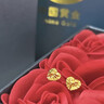 中國黃金（CHINA GOLD）繞線愛心黃金耳釘女款足金桃心型養耳洞飾品七夕情人節禮物送女友 愛心耳釘【一對】約0.8g 曬單實拍圖