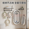 iuu嬰兒洗澡盆兒童浴盆大號寶寶可折疊可坐可躺新生兒童用品 【北歐灰】浴盆+可調(diào)節(jié)浴架+臉盆 曬單實拍圖