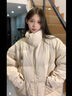 妙奕嘉棉服女2025新款冬季外套女衣服短款棉服女學(xué)生棉襖小個(gè)子棉衣寬松 闊型面包棉服【米色】 M 【建議100-120斤】 曬單實(shí)拍圖