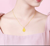 夢金園 七夕禮物 小王子的玫瑰花足金吊墜5D硬金love掛墜女款禮物 曬單實(shí)拍圖