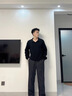 Cebrodz法國 直筒褲子男春秋季2025新款潮牌運動(dòng)男褲寬松闊腿學(xué)生休閑褲 黑色 L 曬單實(shí)拍圖
