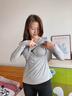 Mom Jane哺乳上衣t恤秋衣孕婦保暖內(nèi)衣莫代爾喂奶內(nèi)搭打底衫春秋款帶胸墊 雅灰色【柔滑莫代爾-帶胸墊】 M 曬單實拍圖