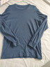 優(yōu)衣庫男裝女裝柔軟圓領(lǐng)T恤/休閑長(cháng)袖上衣25秋冬新款479783 67 海藍色 M /170/92A 曬單實(shí)拍圖