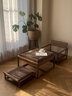 叁舍日式小茶桌北美黑胡桃實(shí)木榻榻米矮茶陽(yáng)臺現代簡(jiǎn)約地臺和室泡茶桌 【雙面桌面】茶桌A款 長(cháng)66cm 寬66cm 高40.5cm 曬單實(shí)拍圖