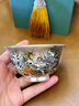 康樂品 陶瓷黑彩鎏銀茶杯創(chuàng)意999銀杯子主人杯龍杯手工茶盞單杯功夫茶具 黑彩鎏銀-魚化龍主人杯125ml 曬單實(shí)拍圖