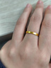 亞一黃金戒指碎碎冰冰金女款固口足金純金戒指七夕情人節禮物送女友 曬單實(shí)拍圖