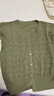三彩2025夏季新款圓領(lǐng)短款鏤空肌理針織衫輕薄開(kāi)衫女 抹茶綠 S 155/80A 曬單實(shí)拍圖
