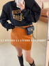 熒蒂（YINGDI）連衣裙休閑運(yùn)動(dòng)套裝女2025新款春秋穿搭一整套衛(wèi)衣女半身裙兩件套 黑色衛(wèi)衣+橘色短裙【套裝】 M 【90-100斤】 曬單實(shí)拍圖