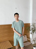 美即萊（MEIJILAI）睡衣男士夏季莫代爾薄款短袖短褲冰絲涼感夏天男款家居服大碼套裝 888（松霜綠） L （身高170-175體重120-140） 曬單實(shí)拍圖