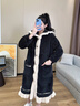 妮狄婭連帽睡衣睡袍女秋冬季加厚保暖珊瑚絨帶帽中長(zhǎng)款浴袍家居服 炭黑 M 曬單實(shí)拍圖