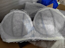 都市麗人內衣女秋冬新品軟脂膠圈半杯可脫帶防下滑蕾絲文胸2B25A5 淡銀灰 75A (90) 曬單實拍圖