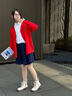 巴拉巴拉童裝兒童毛衣男童女童2025新款春裝冬裝開衫親子針織衫拜年服時尚 中國紅60611 165 曬單實拍圖
