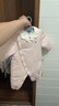 戴維貝拉（DAVE＆BELLA）新生兒夾棉連體衣女寶寶百天衣服冬裝新款初生嬰兒外出服幼童爬服 粉底印花【現貨】 59cm （建議身高52-59cm） 曬單實(shí)拍圖