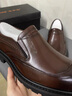 老爺車(chē)男士皮鞋真皮秋冬高端男鞋牛皮商務(wù)休閑加絨保暖厚底德比鞋正裝鞋 LYC3722棕色【四季款】 40 [偏大一碼] 曬單實(shí)拍圖