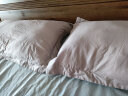 富安娜家纺 全棉枕套一对纯棉斜纹枕头套素色成人枕芯套两个装 粉咖-纯棉 74*48cm 实拍图