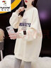 啄木鳥假兩件衛(wèi)衣女中長(zhǎng)款秋冬2025新款大I碼胖m200斤寬松加絨加厚上衣 杏色加絨加復(fù)不起球 L碼建議100-120斤 曬單實(shí)拍圖
