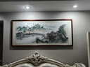 尚得堂手繪國畫山水畫富春山居圖風景畫現(xiàn)代客廳裝飾畫沙發(fā)背景墻掛畫 沙比利實木框-圓角棕色 裝裱165*85 曬單實拍圖