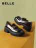 百丽乐福鞋女专柜同款黑色牛皮粗跟单鞋Z1R1DAA3 黑色 36 实拍图