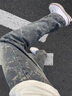 定原牛仔褲男秋冬新款美式高街vibe水洗做舊荊棘提花直筒微喇長褲子男 淺藍(lán)色 L【建議110-125斤】 曬單實(shí)拍圖