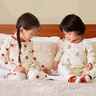 嘟嘟家兒童睡衣套裝冬裝男童舒適兩件套女童滿(mǎn)印可愛(ài)家居服小童秋衣秋褲 米底薯條 90 曬單實(shí)拍圖