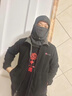 回力帽子面罩男冬季加厚保暖戶外防風(fēng)寒圍脖套女護(hù)臉騎電動(dòng)車保暖口罩 黑色【加絨】帽子/圍脖 曬單實(shí)拍圖