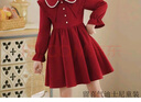 G.duck女童連衣裙春秋新款韓版學(xué)院風(fēng)中大童長(cháng)裙兒童裙子女孩公主裙長(cháng)袖 紅色[新品特惠] 130 洋氣公主裙 曬單實(shí)拍圖