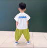 mlgt kids童裝男童套裝2025夏季酷帥男孩短袖洋氣寶寶夏裝兒童長褲 灰色A款 100 cm（建議身高95cm左右) 曬單實拍圖