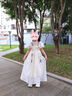 安妮優(yōu)兒（Anneyol）漢服女童夏季薄款連衣裙2025超仙兒童新款女寶寶夏款古風(fēng)唐裝裙子 黃色 120 曬單實(shí)拍圖
