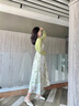 妍莉芬（yanlifen）綠色小清新夏季吊帶連衣裙森系法式桔梗長裙子女2024春裝新款套裝 開衫+吊帶裙【套裝】 40/45kg/S 曬單實(shí)拍圖