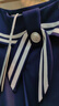 13DE MARZO女士 海軍風(fēng)百褶裙復古顯瘦時(shí)尚休閑氣質(zhì)A字半身裙 深藍色 M 曬單實(shí)拍圖