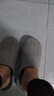 邦有道拖鞋秋冬靜音男士木地板室內居家厚底防滑防水無(wú)聲軟底女棉拖鞋 灰色 42-43 尺碼標準 曬單實(shí)拍圖