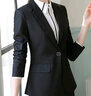 普妮姿黑色西裝套裝女春秋新款韓版時(shí)尚氣質(zhì)職業(yè)正裝女士西服面試工作服 單件黑色西裝 L 【建議：100-109斤】 曬單實(shí)拍圖