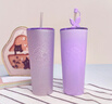 星巴克（Starbucks）杯子花園舞曲系列  桌面水杯大容量便攜不銹鋼杯男女士送禮禮物 紫色款不銹鋼吸管杯820ml 曬單實(shí)拍圖