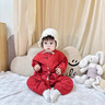 G.DUCKKIDS小黃鴨周歲禮服男寶寶抓周衣服漢服百日宴百天滿月嬰兒套裝春秋季 酒紅色+香囊 90 建議1~2歲【 80-90cm】cm 曬單實(shí)拍圖