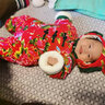 婧麒（JOYNCLEON）寶寶秋冬款周歲拜年服連體衣新款東北大花棉襖嬰幼兒加厚棉服 紅色（+帽子） 80cm 曬單實(shí)拍圖