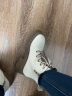 卓诗尼马丁靴女2023冬季女鞋新款英伦保暖棉鞋厚底雪地靴子加绒加厚短靴 米白色（卓诗尼官方短绒） 35 实拍图