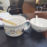 海燕之天 日式浮雕陶瓷卡通可愛(ài)泡面碗大號帶蓋學(xué)生餐具飯盒面杯碗筷勺套 淘氣貓(帶把手） 曬單實(shí)拍圖