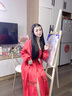 閃動(dòng)少女（SHANDONGSHAONV）西藏旅游衣服女云南麗江民族風(fēng)女裝拍照好看裙子出游超仙沙漠紅裙 大紅 M 曬單實(shí)拍圖